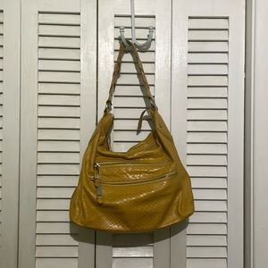 Cole Haan Mustard Yellow Zipper Close Handbag